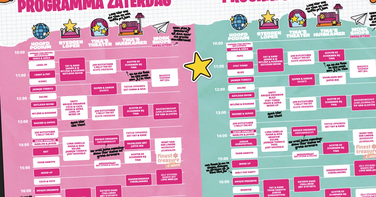 Young Starz op Tina Festival 2026 POPZ, BLIZZ en Mixed Up tijdens Tina Festival 2026